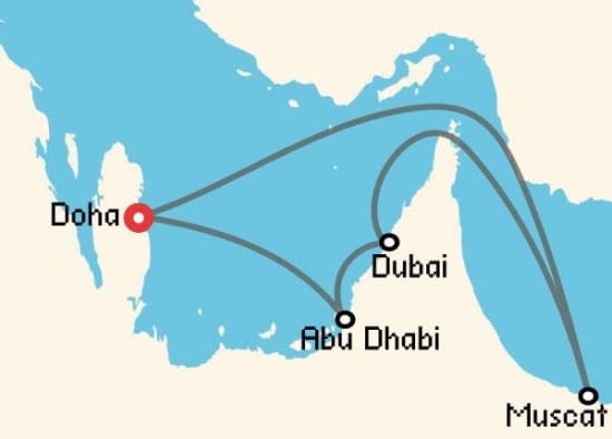 Itinerario del Crucero Emiratos Árabes y Dubai desde Doha Costa Cruceros