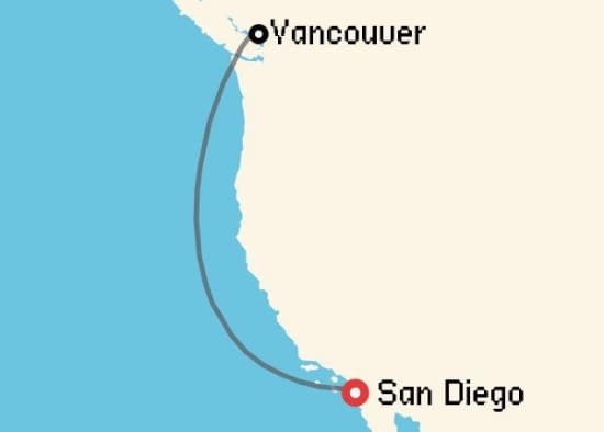 Itinerario del Crucero Alaska desde San Diego Disney Cruise Line