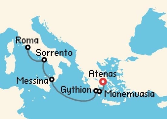 Itinerario del Crucero Islas Griegas desde Atenas - El Pireo Windstar Cruises
