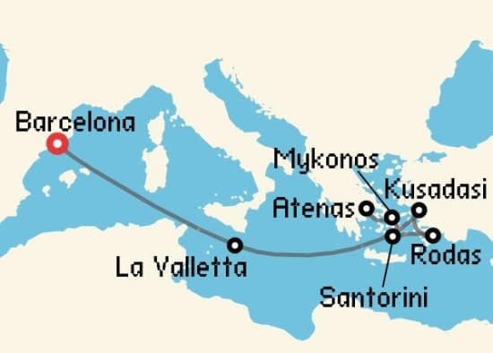 Itinerario del Crucero Islas Griegas desde Barcelona Celebrity Cruises