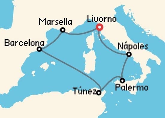 Itinerario del Crucero Mediterráneo desde Livorno - Florencia y Pisa MSC Cruceros
