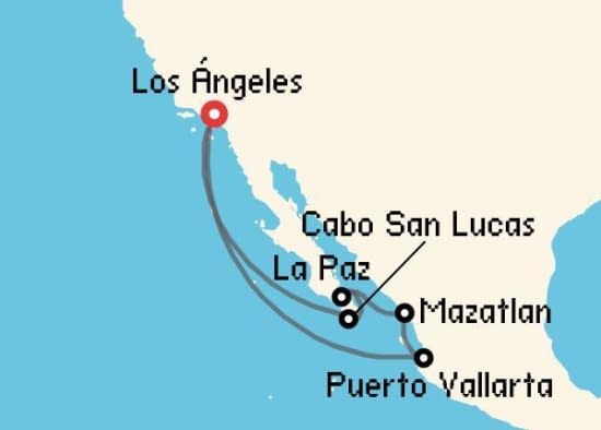 Itinerario del Crucero Riviera Mexicana desde Los Ángeles Carnival Cruise Lines