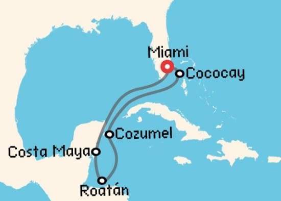 Itinerario del Crucero Caribe desde Miami Royal Caribbean