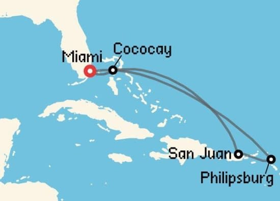 Itinerario del Crucero Caribe desde Miami Celebrity Cruises