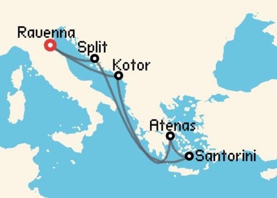 Itinerario del Crucero Islas Griegas desde Ravenna Royal Caribbean