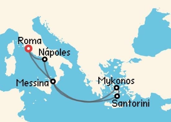 Itinerario del Crucero Islas Griegas desde Roma - Civitavecchia Royal Caribbean