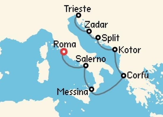 Itinerario del Crucero Islas Griegas desde Roma - Civitavecchia Oceania Cruises