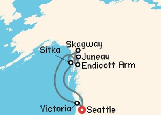 Itinerario del Crucero Alaska desde Seattle Royal Caribbean
