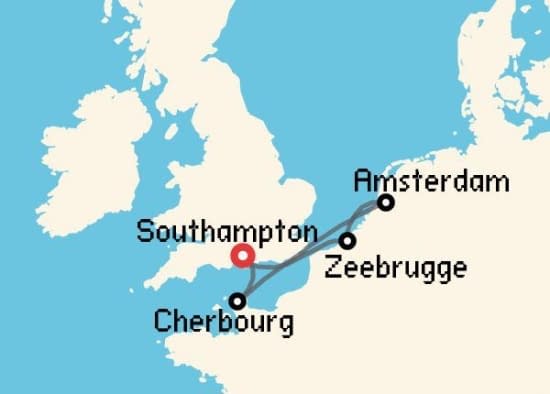 Itinerario del Crucero Báltico y Norte de Europa desde Southampton Cunard