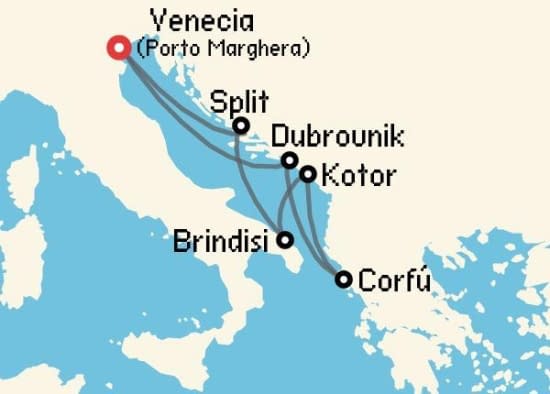 Itinerario del Crucero Islas Griegas desde Venecia MSC Cruceros