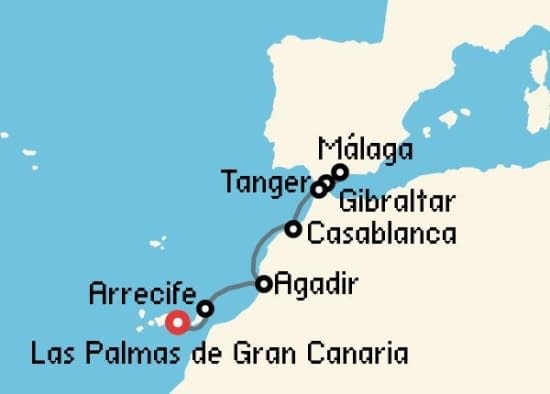 Itinerario del Crucero Islas Canarias desde Las Palmas de Gran Canaria Club Med Cruises