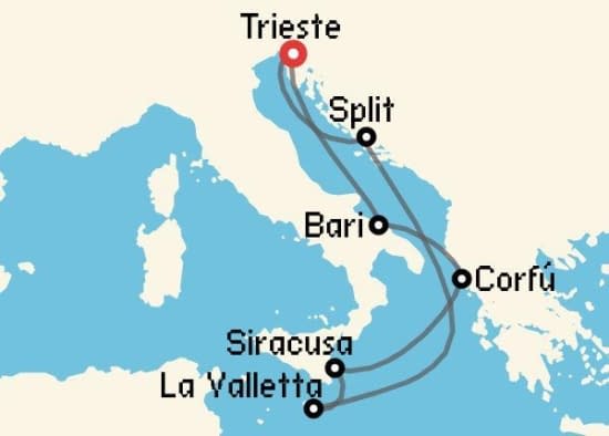 Itinerario del Crucero Islas Griegas desde Trieste Costa Cruceros