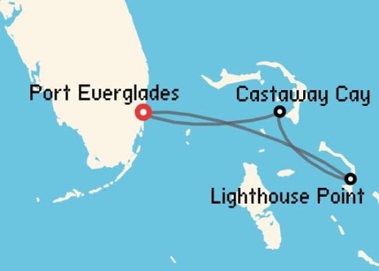 Itinerario del Crucero Caribe desde Fort Lauderdale - Port Everglades Disney Cruise Line