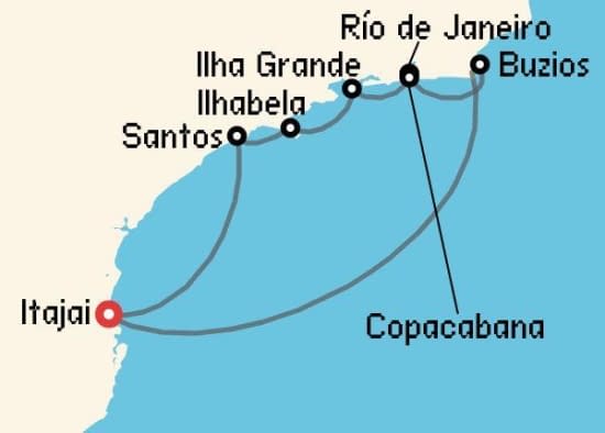 Itinerario del Crucero Sudamérica desde Itajai MSC Cruceros