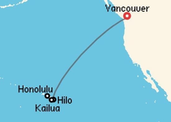 Itinerario del Crucero Hawai desde Vancouver Celebrity Cruises