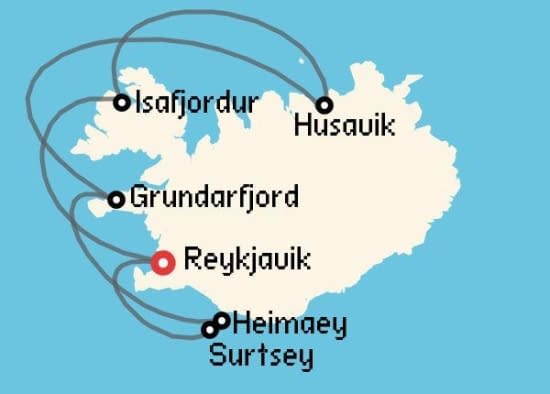 Itinerario del Crucero Islandia y Groenlandia desde Reykjavik Ponant