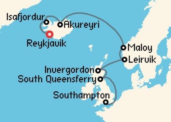 Itinerario del Crucero Islandia y Groenlandia desde Reykjavik Norwegian Cruise Line
