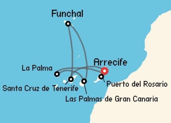 Itinerario del Crucero Islas Canarias desde Arrecife MSC Cruceros