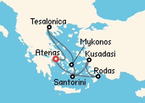 Itinerario del Crucero Islas Griegas desde Atenas - El Pireo Celebrity Cruises