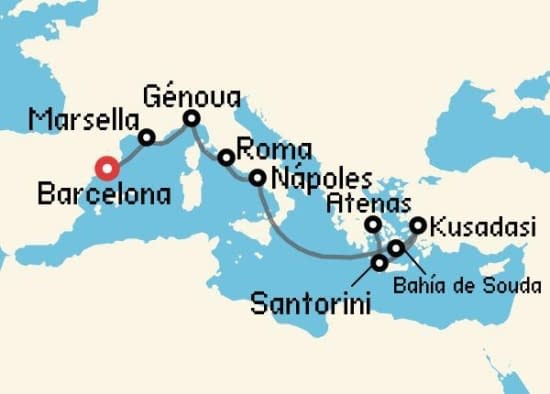 Itinerario del Crucero Islas Griegas desde Barcelona Princess Cruises