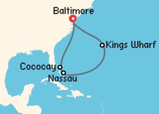 Itinerario del Crucero Caribe desde Baltimore Royal Caribbean