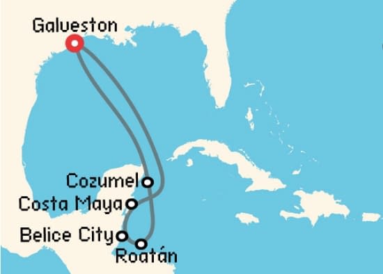 Itinerario del Crucero Caribe desde Galveston Royal Caribbean