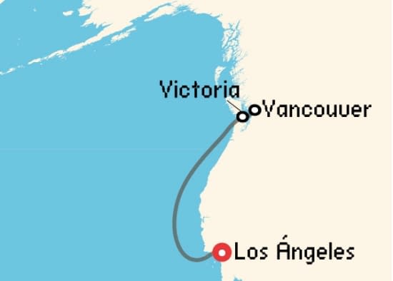Itinerario del Crucero Norteamérica y Canadá desde Los Ángeles Norwegian Cruise Line
