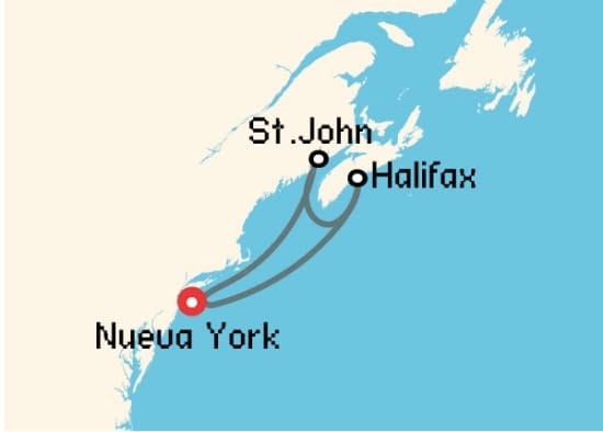 Itinerario del Crucero Norteamérica y Canadá desde Nueva York Carnival Cruise Lines