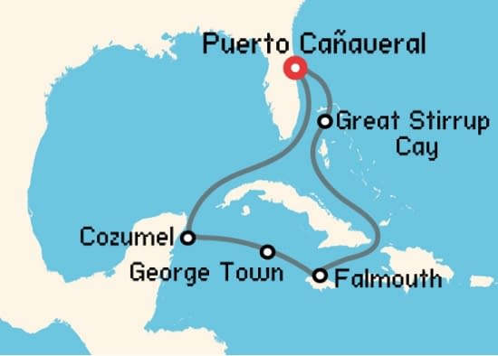 Itinerario del Crucero Caribe desde Puerto Cañaveral Norwegian Cruise Line