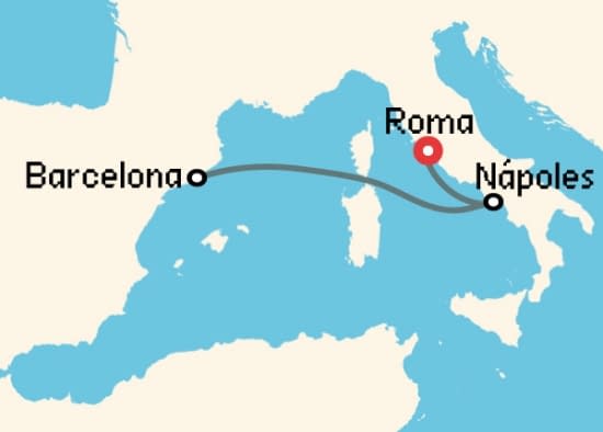 Itinerario del Crucero Mediterráneo desde Roma - Civitavecchia MSC Cruceros