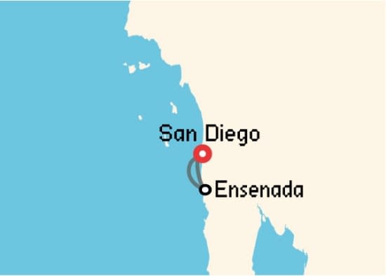 Itinerario del Crucero Riviera Mexicana desde San Diego Disney Cruise Line