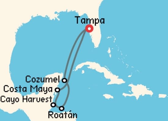 Itinerario del Crucero Caribe desde Tampa Norwegian Cruise Line