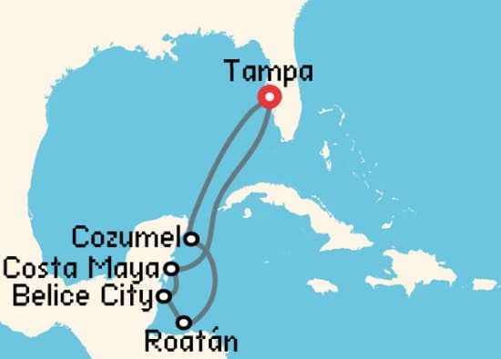 Itinerario del Crucero Caribe desde Tampa Royal Caribbean