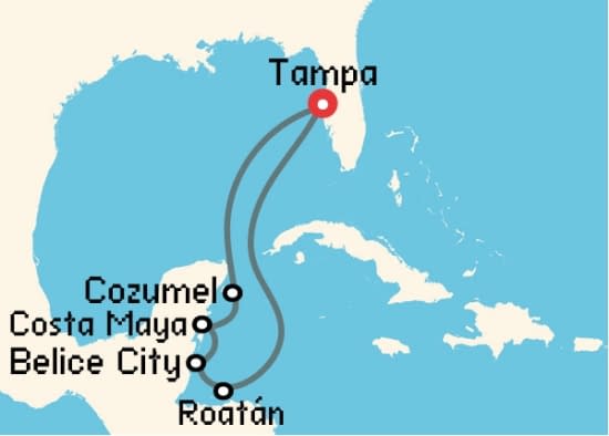 Itinerario del Crucero Caribe desde Tampa Royal Caribbean