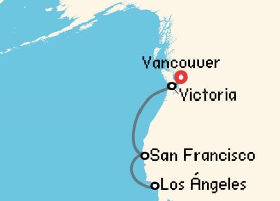 Itinerario del Crucero Alaska desde Vancouver Norwegian Cruise Line