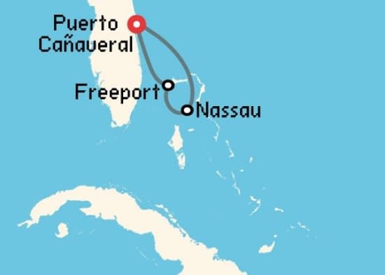 Itinerario del Crucero Caribe desde Puerto Cañaveral Carnival Cruise Lines