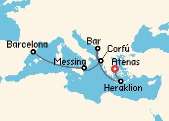 Itinerario del Crucero Islas Griegas desde Atenas - El Pireo Princess Cruises