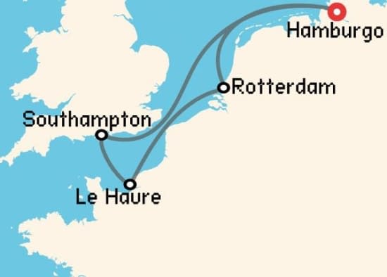 Itinerario del Crucero Báltico y Norte de Europa desde Hamburgo MSC Cruceros