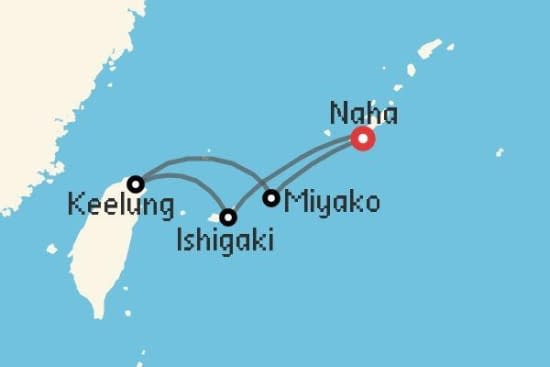 Itinerario del Crucero Asia desde Naha MSC Cruceros